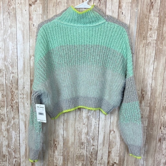 Free People Sunbrite Mock Neck Crop Sweater Size Small Women - Picture 6 of 13